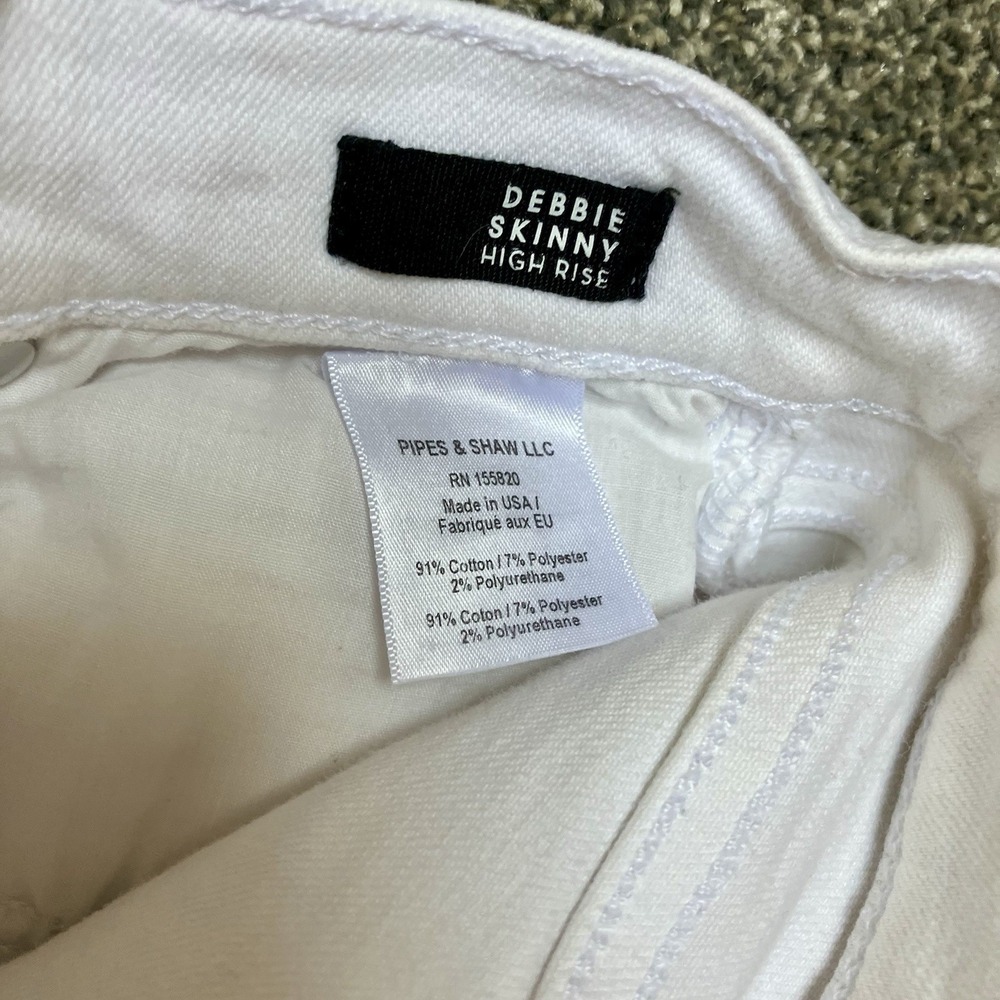 Veronica Beard Size 0 25 High Rise Debbie Skinny Straight Jeans Women's White - Picture 7 of 8